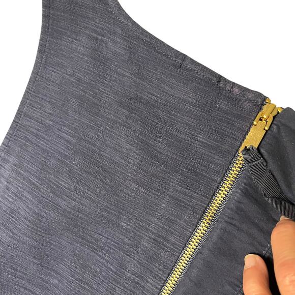 J. Crew Sleeveless Peplum‎ Top Navy Blue Cotton Hidden Zipper S (2783) - Picture 7 of 7